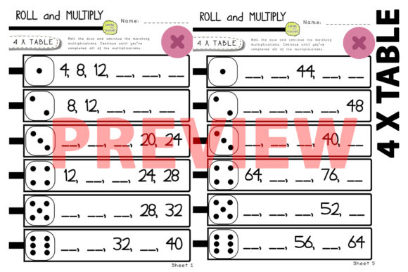 4 Times Table Multiplication Dice Game: A Fun Way to Boost Math Skills