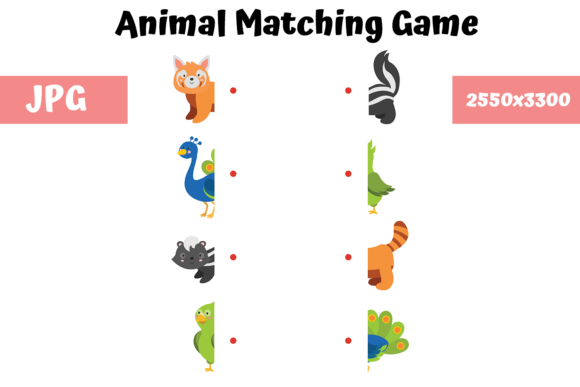 Animal Matching Game for Creative Kids Activities