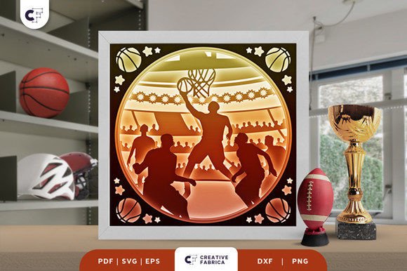 Basketball Game 3D Shadow Box Craft