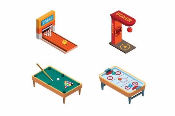 Bowling Billiard and Arcade Game Vector: Design Elements for Dynamic Visual Communication