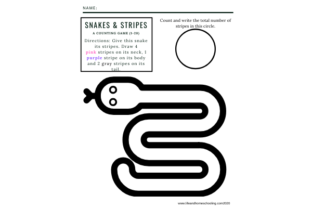 Counting Game 1-20 Snakes Stripes