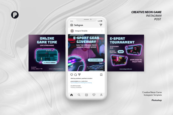 Creative Neon Game Instagram: Light Up Your E-Sport Promotions