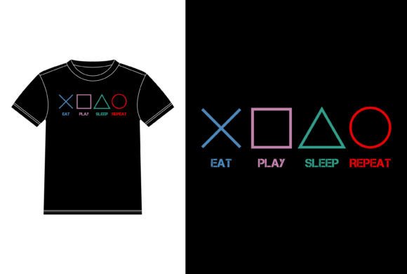 Eat, Sleep, Game, and Repeat Typography: A Bold Design for Gamers and Creatives