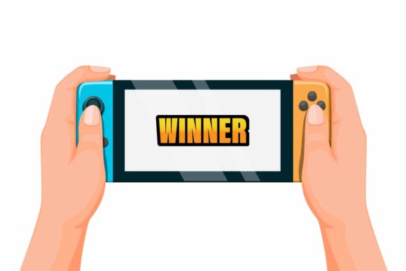 Enhancing Visual Communication with Hand Playing Portable Game Vector