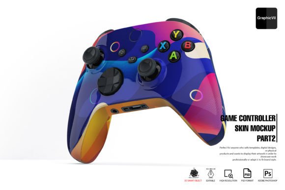 Game Controller Skin Mockup Part 2: Elevate Your Design Presentations with Customizable Mockups