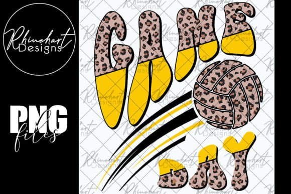 Game Day Volleyball Yellow Cheetah Leopa: A Dynamic Design for Creative and Commercial Use
