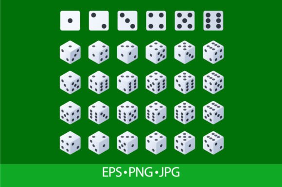 Game Dice: Cartoon White Playing Cubes