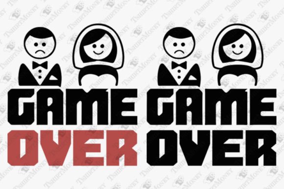 Game Over Sarcastic Wedding Bride Groom Design