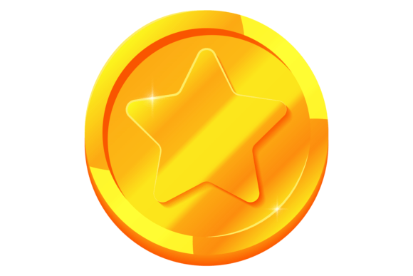 Golden Coin. Cartoon Game Shining Money – A Unique Visual Asset for Creative Projects