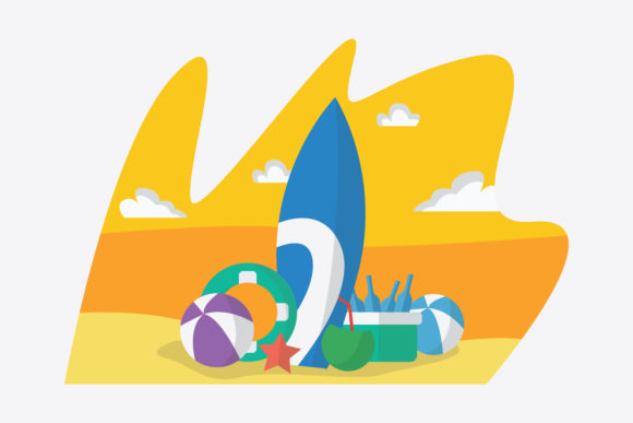 Summer Game Flat Illustration: Brighten Your Creative Projects