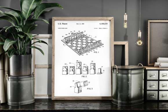 The Chess Word Game 1980 Patent Art Poster: A Unique Fusion of Strategy and Language
